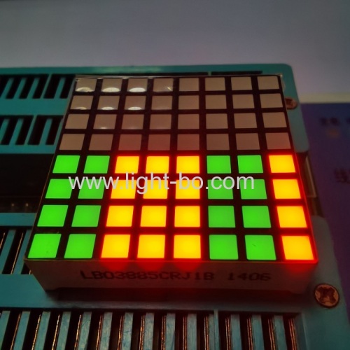 Bi-color Ultra Red & Ultra Green 8*8 Square Dot Matrix LED Display for Elevator Position Indicator 31.7*31.7*8mm