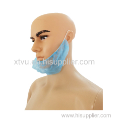 Disposable PP Nonwoven Beard Cover White 10gsm Single Loop Logo customized