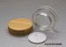 Eco friendly 50g clear glass jar with bamboo lid for cosmetic cream jar on Sale in stock