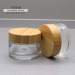 Eco friendly 50g clear glass jar with bamboo lid for cosmetic cream jar on Sale in stock