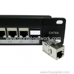 FAST Cat6A Shielded 24 Port Patch Panel Rack Mountable Network Ethernet 1U 19"