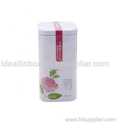Sqare FlowerTea Tin Box Manufacturer