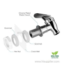 Beverage dispenser plastic spigot Chrome Plated