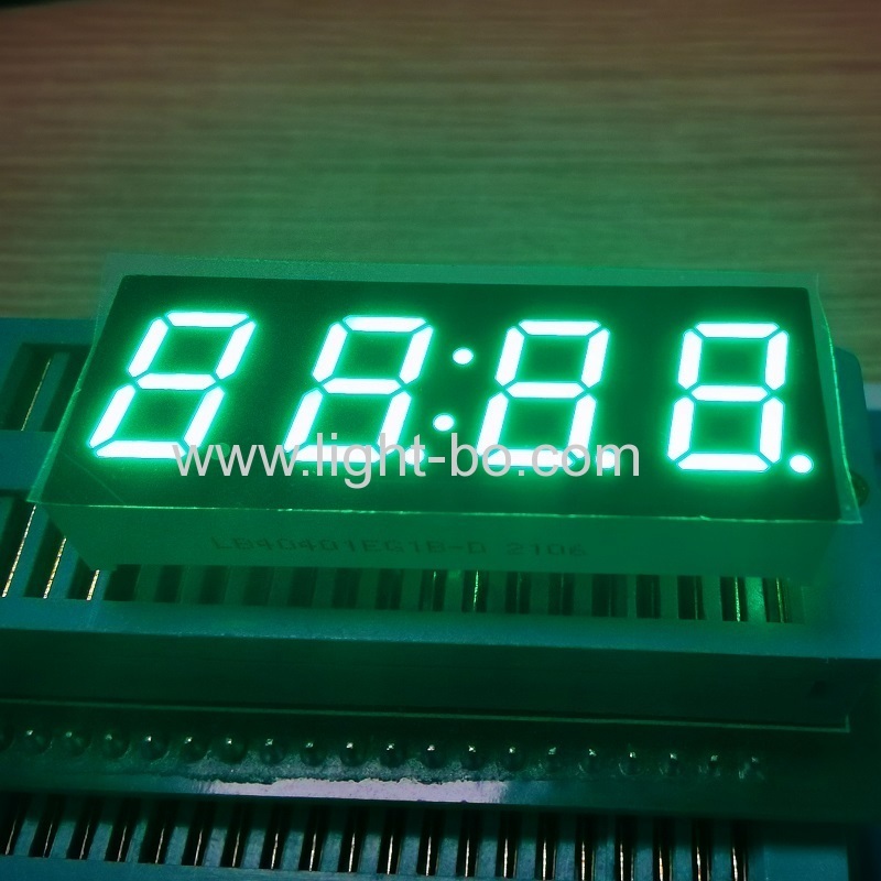 reines Grün 0,4" 4-stellige 7-Segment-LED-Uhranzeige gemeinsame Kathode für Haushaltsgeräte