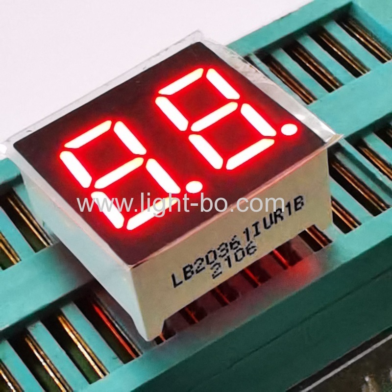 ultrahelle rote 0,36 "zweistellige 7-Segment-LED-Anzeige gemeinsame Anode für Instrumententafel