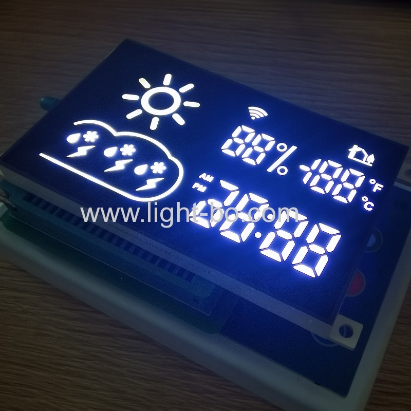 ultrahelles weißes kundenspezifisches 7-Segment-LED-Display mit gemeinsamer Kathode für Wettervorhersage