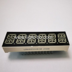 Custom Super Red six digit 14 segment led display 10mm common anode for Instrument Panel