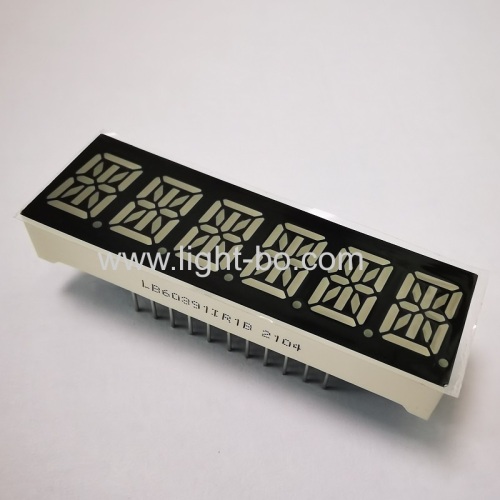 Custom Super Red six digit 14 segment led display 10mm common anode for Instrument Panel