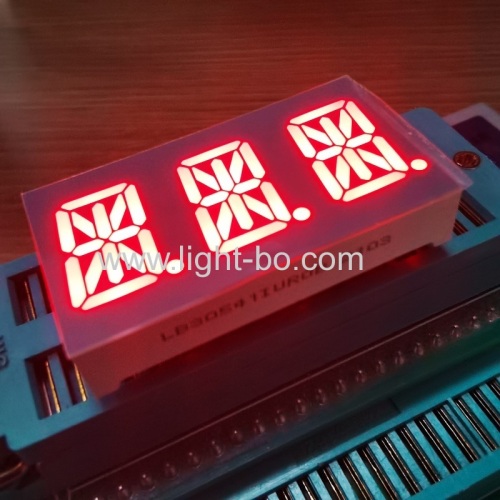 display led alfanumérico ultra vermelho triplo de 14 segmentos com ânodo comum de 0,54 "para controlador de temperatura