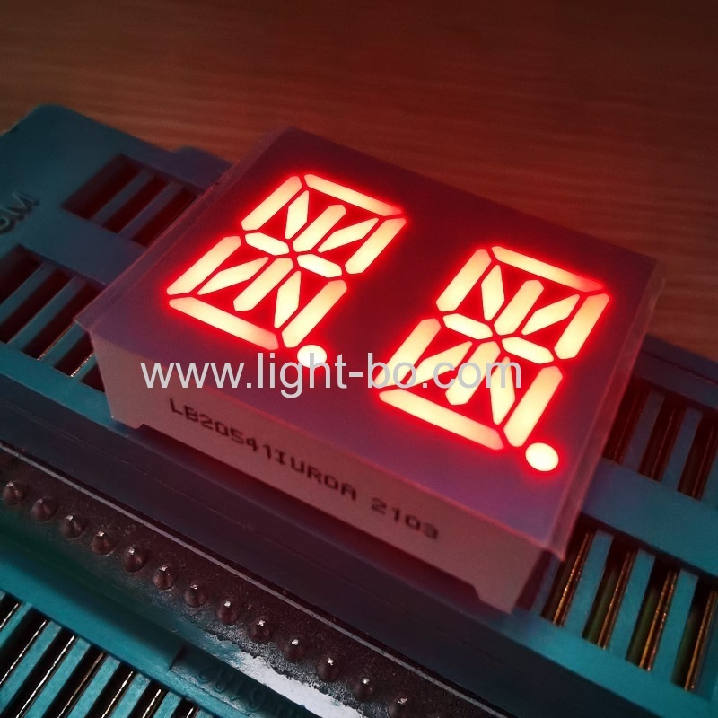visor LED alfanumérico de ânodo comum vermelho ultra brilhante de dois dígitos de 0,54 "e 14 segmentos