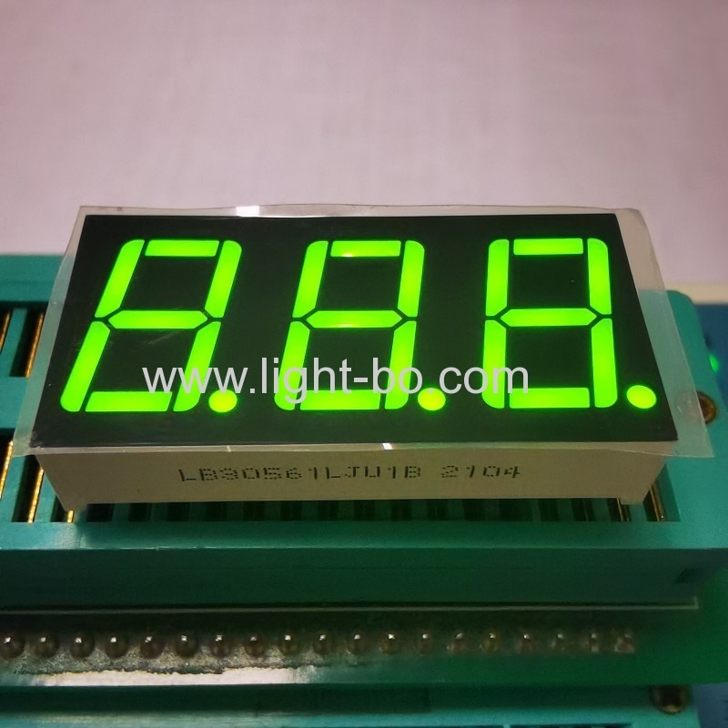 Super verde de 3 dígitos 0.56 "7 segmentos Display LED cátodo comum para o indicador do painel de instrumentos