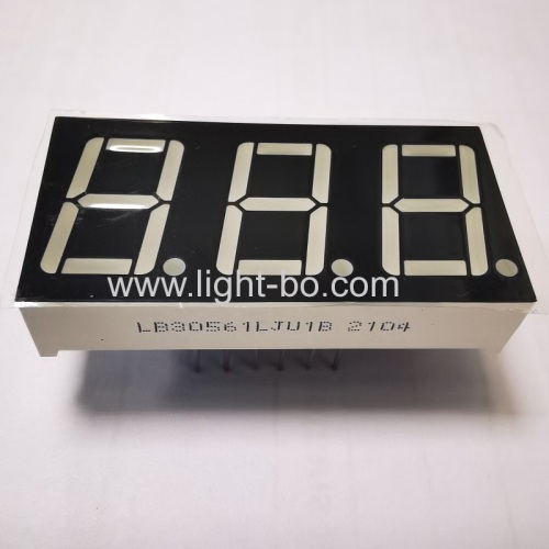 Super green 3 digit 0.56 7 segment led display common cathode for instrument panel indicator