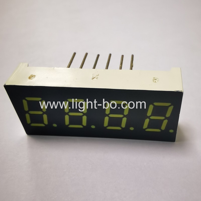 tamanho pequeno ultra branco 0,3 "4 dígitos e 7 segmentos de display led ânodo comum para painel de instrumentos
