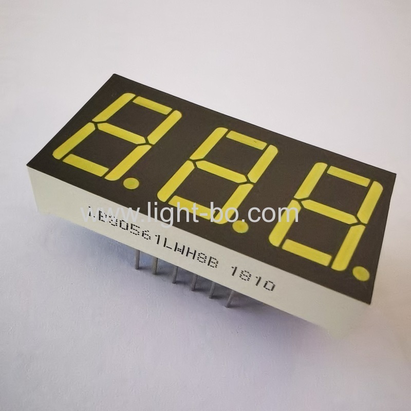 Ultra white 3 dígitos 0,56 "7 segmentos display led catodo comum para indicador digital de temperatura