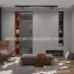 aluminium wardrobe designs for bedroom with glass door