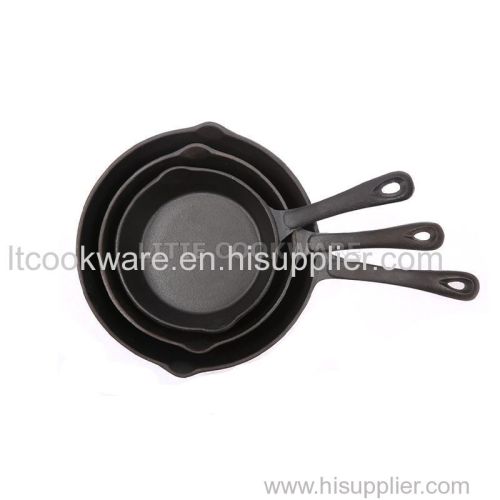 6.5 Inch-10.25 Inch Pre-Seasoned Cast Iron Round Skillet Fry Pan Set Skillet Manufacturer