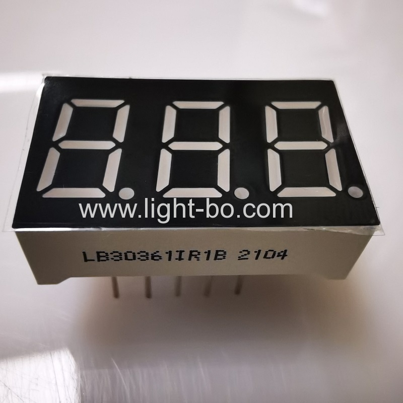 Display a led a sette segmenti a led a 3 cifre con anodo comune da 0,36 pollici rosso super luminoso per indicatore digitale