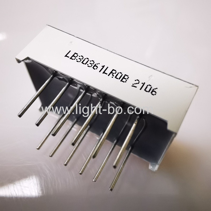 شاشة عرض LED مقاس 0.36 بوصة مكونة من 3 أرقام و7 أجزاء للوحة العدادات ذات الكاثود المشترك باللون الأحمر الساطع للغاية