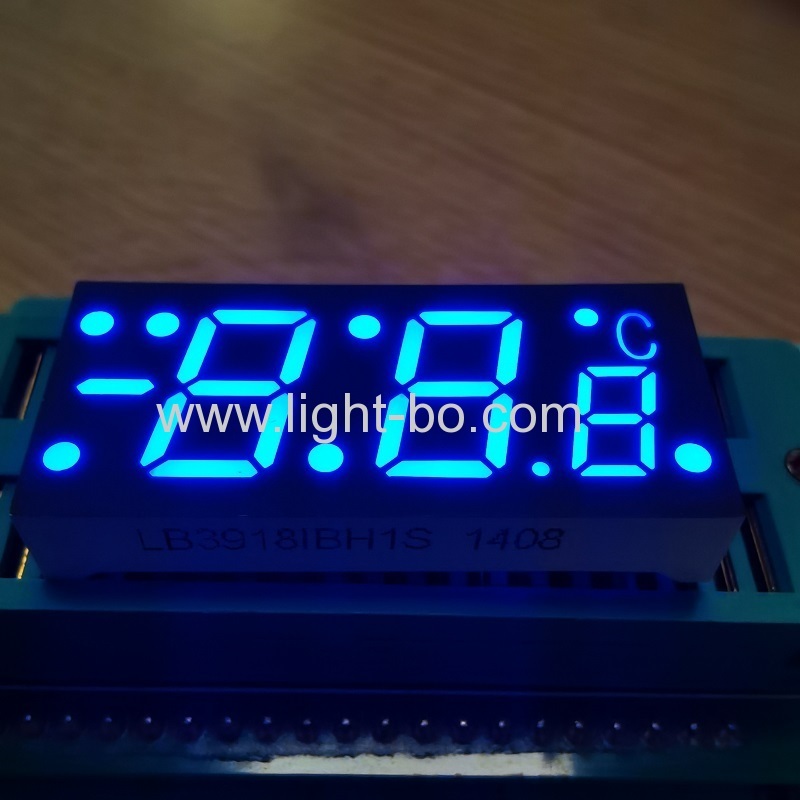 visor LED de 7 segmentos de três dígitos azul ultra brigth ânodo comum para controlador de temperatura digital