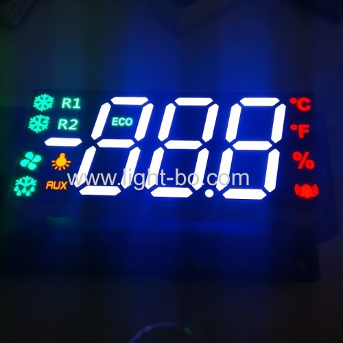 Red/Green/Yellow Triple Digit 7 Segment LED Display Common Anode for Refrigerator Temeprature Indicator