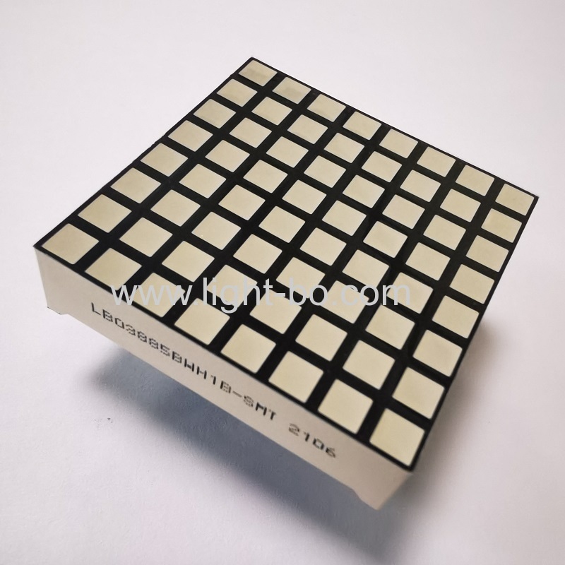 31.7*31.7mm 8x8 quadrati a matrice di punti led display riga anodo superficie nera bianco epossidico colore bianco