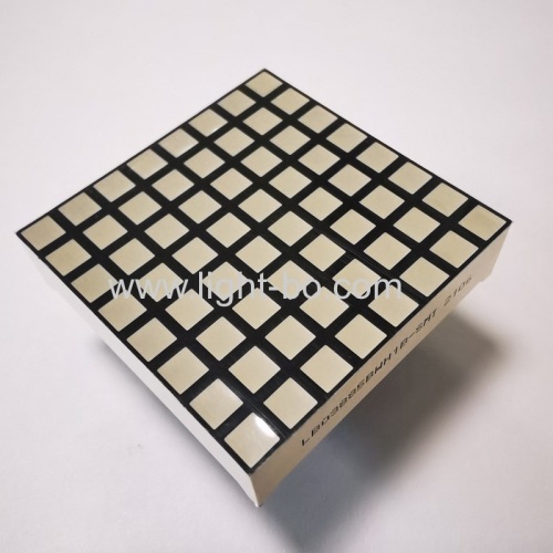 31.7*31.7mm 8x8 Square Dot Matrix LED Display Row Anode Black Surface White Epoxy White color