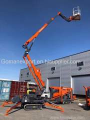 Track spider lift 59 ft telescopic man lift 18 meters self propell cherry picker boom lift