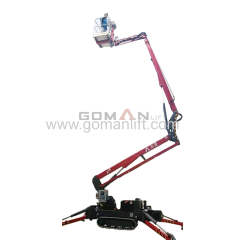 Goman articulated track spider lifts 16 meters dual power bucket lifts gas engine portable boom lift machine