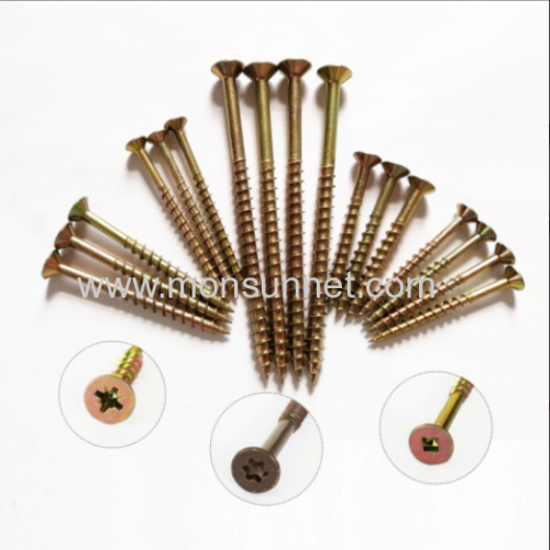 Yellow galvanized particleboard screws-factory supply