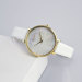 FEATURES OF SS545-01 GOLD AND WHITE WOMEN'S WATCH WITH MOTHER OF PEARL DIAL