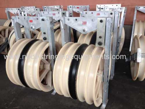 Poleas de tendido de conductor de cinco roldanas para línea de transmisión de 400kv