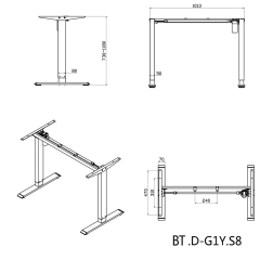 Electric Ergonomic Manual Electric Height Adjustable Lift Up Electric Sit Standing Desk Home Office Lifting Desk