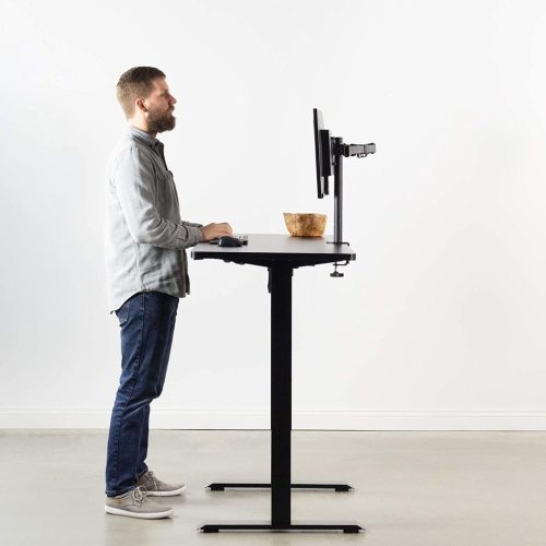 Modern Home Office Standing Lift Desk with Two Segments Ergonomic Electric Height Adjustable Sit to Stand Computer Desk