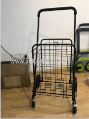30KGS factory customized portable folding wire shopping cart for supermarkets quick removal of rear wheels
