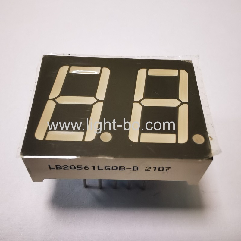 reine grüne 14,2 mm zweistellige 7-Segment-LED-Anzeige gemeinsame Kathode für Instrumententafel cathode