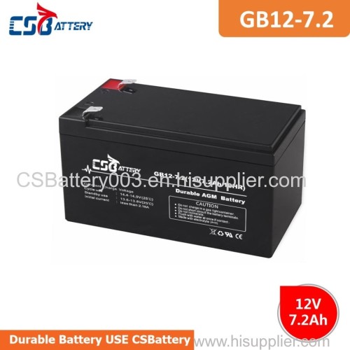 CSBattery 12V 7.2Ah rechargeable AGM battery for Energy-storage/power-system/Power-Inverter/motorcycle