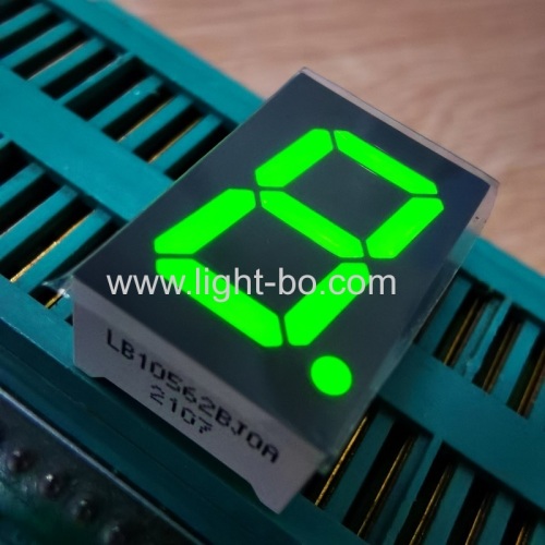 Ánodo común de la pantalla LED de 7 segmentos de un solo dígito verde brillante de 0.56 "para el panel de instrumentos