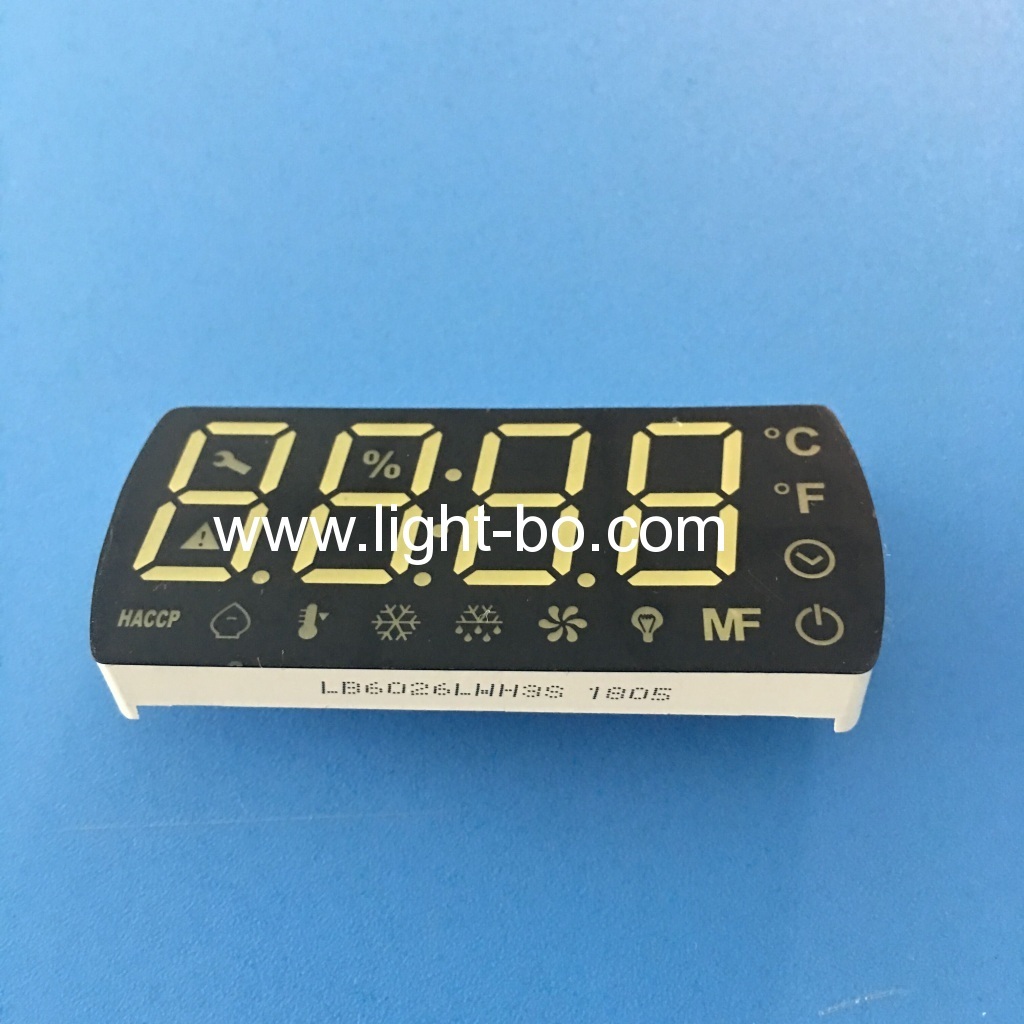 ультра белый 4-разрядный 7-сегментный светодиодный дисплей с общим катодом для цифрового контроллера холодильника