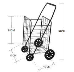 40KGS Factory Customized Portable Folding steel wire shopping cart for supermarket trolley wagon