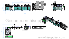 Gosunm ultrasonic welded kf94 mask making machine