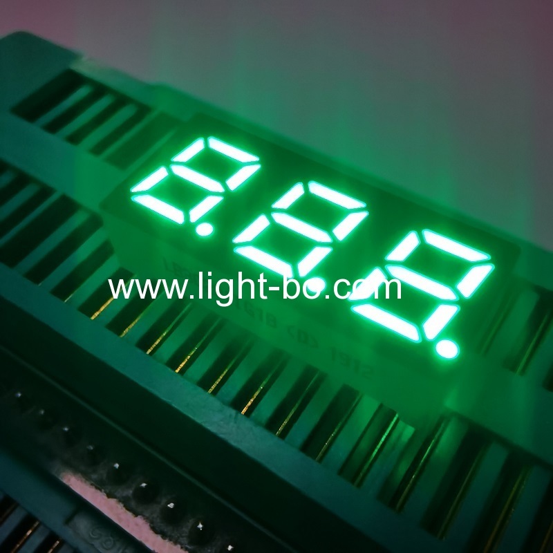 ultra-bright pure green 0,28 polegadas triplo dígito 7 segmentos LED display ânodo comum para painel de instrumentos
