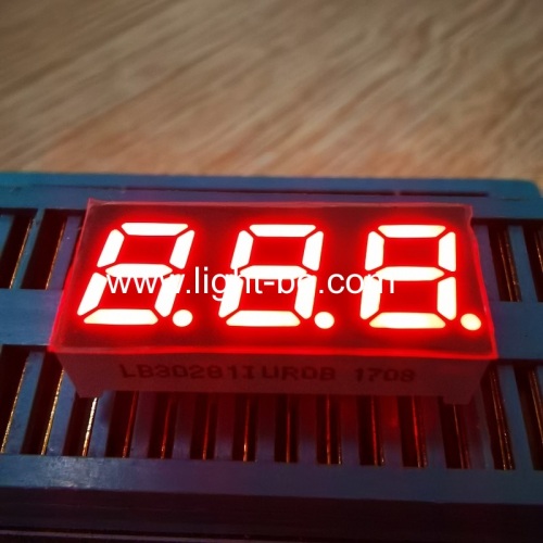 сверхяркий красный 3-значный 7-сегментный светодиодный дисплей с общим анодом 0,28 дюйма для приборной панели