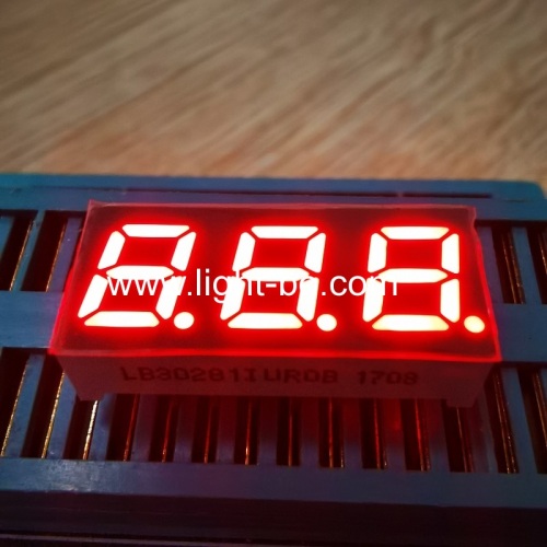 Ultra bright Red 3 digit 0.28  common anode 7-segment LED Display for Instrument Panel