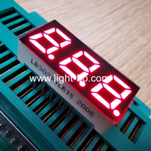 cátodo comum triplo dígito 0,28 "display LED de 7 segmentos vermelho super brilhante para controlador de temperatura