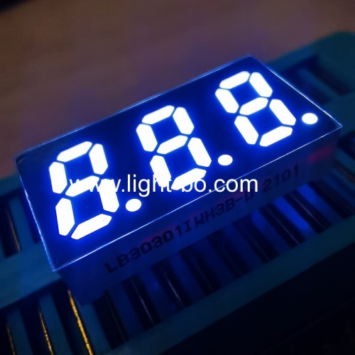 ultra-bright white 0.3 "anodo comum 3 dígitos 7 segmentos display led para painel de instrumentos