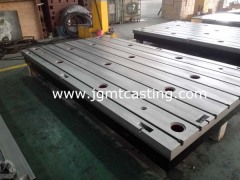 Custom High Quality Cast Iron T Slotted Bed Plates