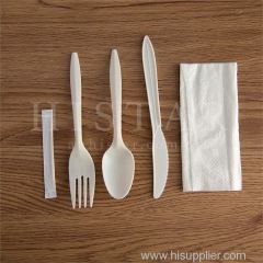 Disposable environmental friendly knife fork and spoon cutlery set