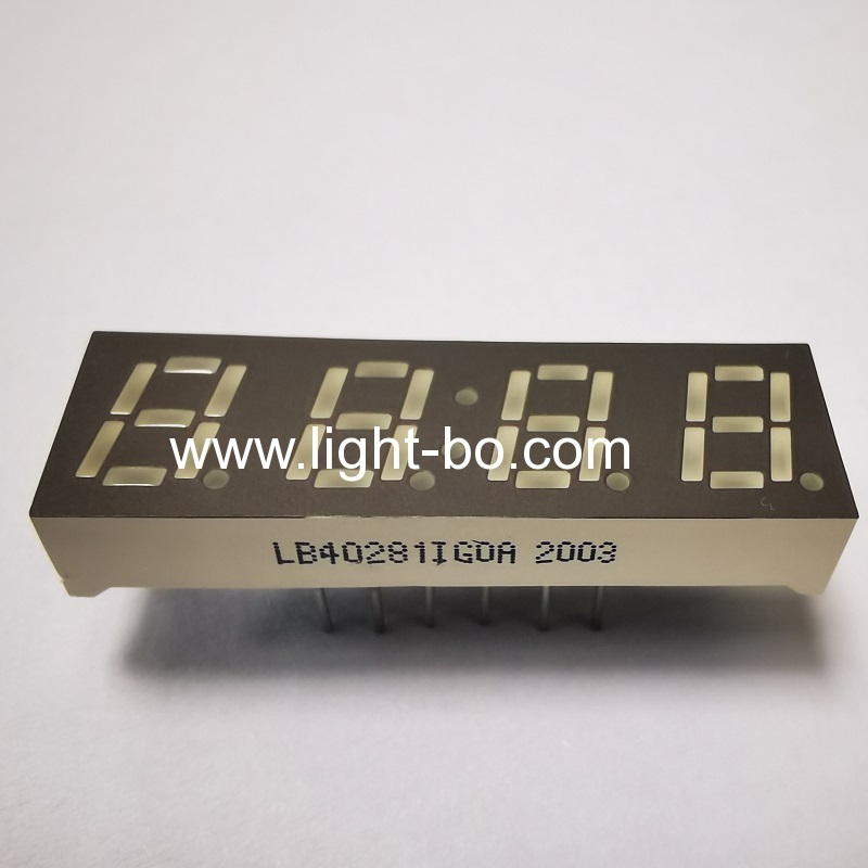 Pure green 0.28" 4 digit 7 segment led display common anode for temperature humidity control