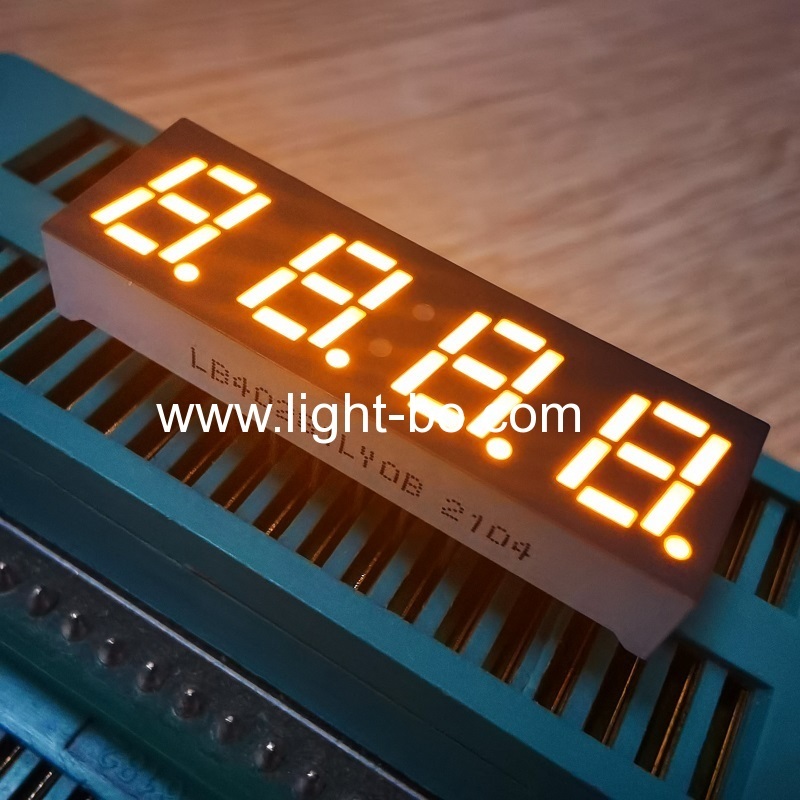 شاشة عرض LED فائقة السطوع باللون الأصفر مقاس 0.28 بوصة مكونة من أربعة أرقام وسبعة أجزاء للوحة العدادات