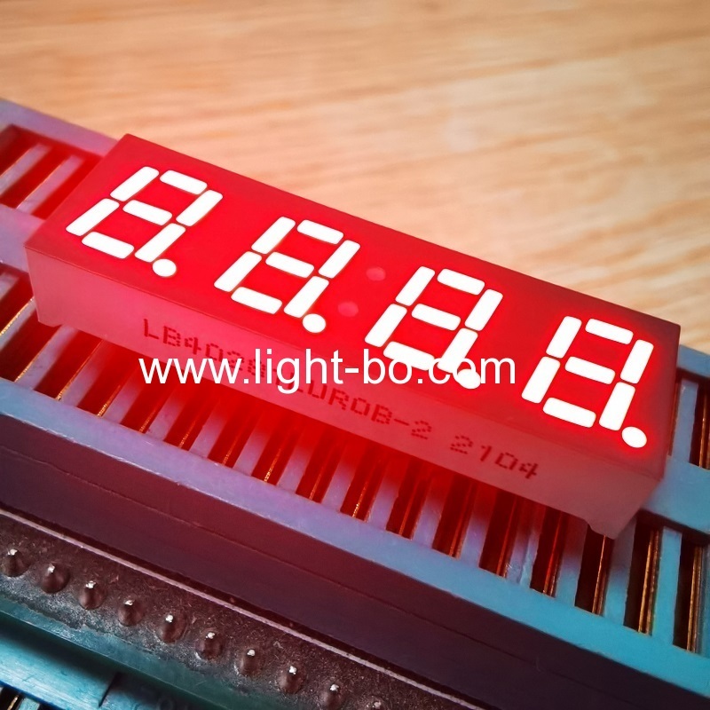 شاشة عرض رقمية LED حمراء فائقة السطوع مقاس 0.28 بوصة مكونة من أربعة أرقام وسبعة أجزاء للتحكم في العملية